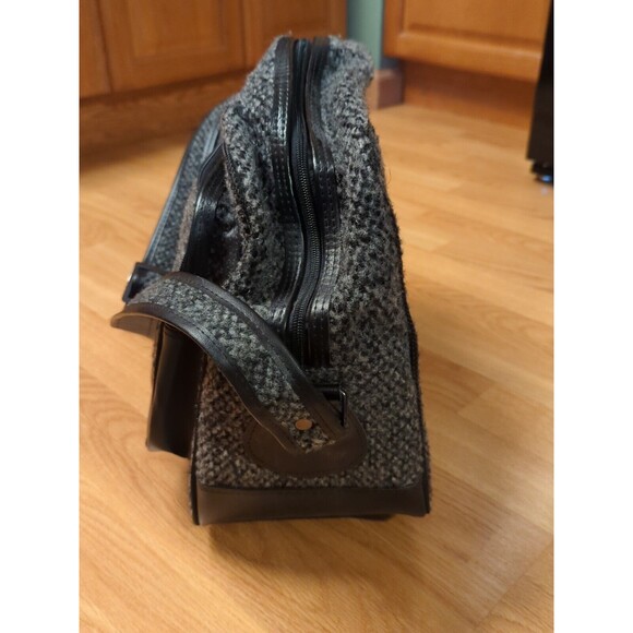 Pierre Cardin Carry On Shoulder Overnight Bag Black Gray Tweed Strap Vintage - Picture 6 of 13
